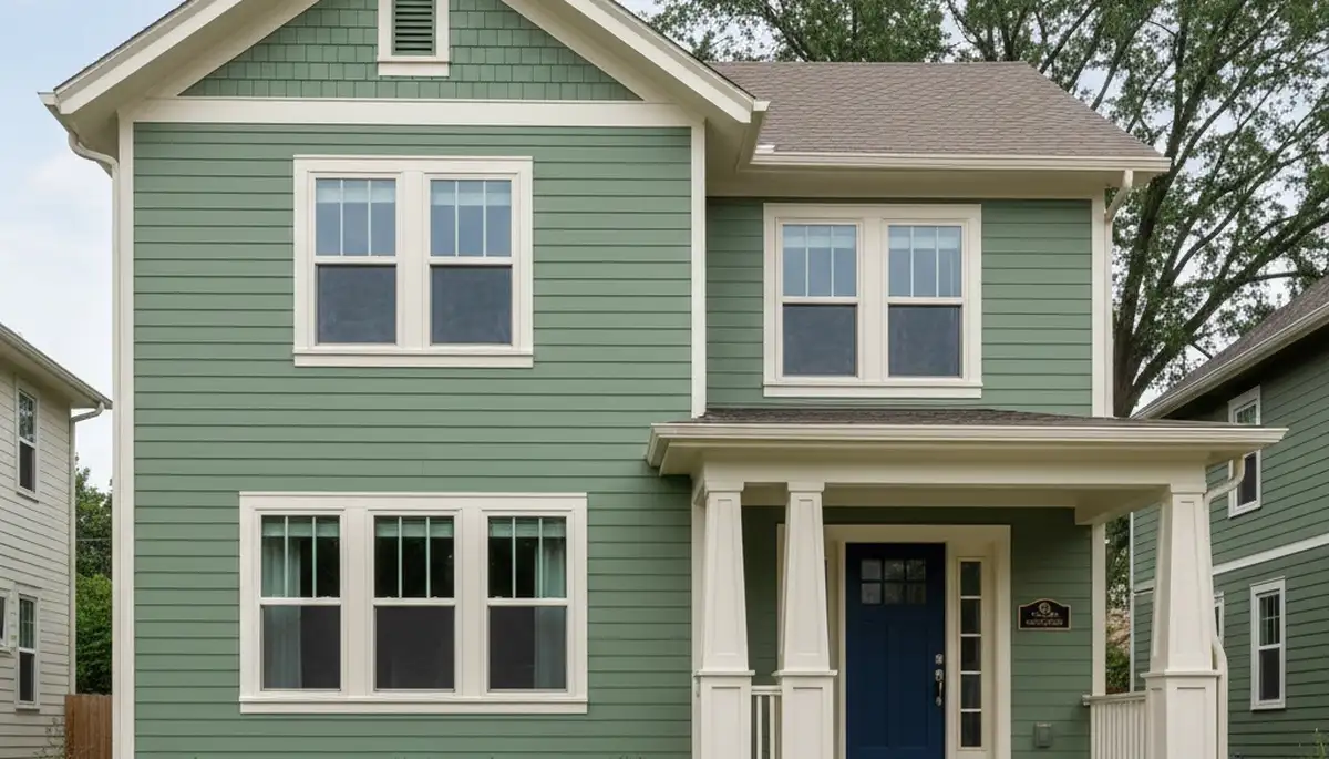 Freshly painted home exterior in Champaign IL showing smooth, weather-resistant finish by local house painters