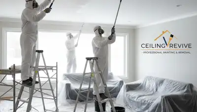 Professional popcorn ceiling removal by house painters in Champaign, IL transforming textured ceilings