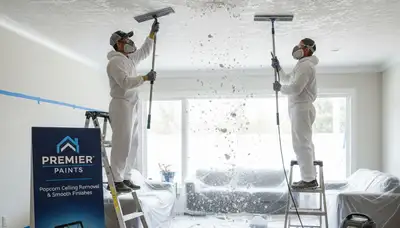Professional popcorn ceiling removal by expert painters in Champaign, IL home interior