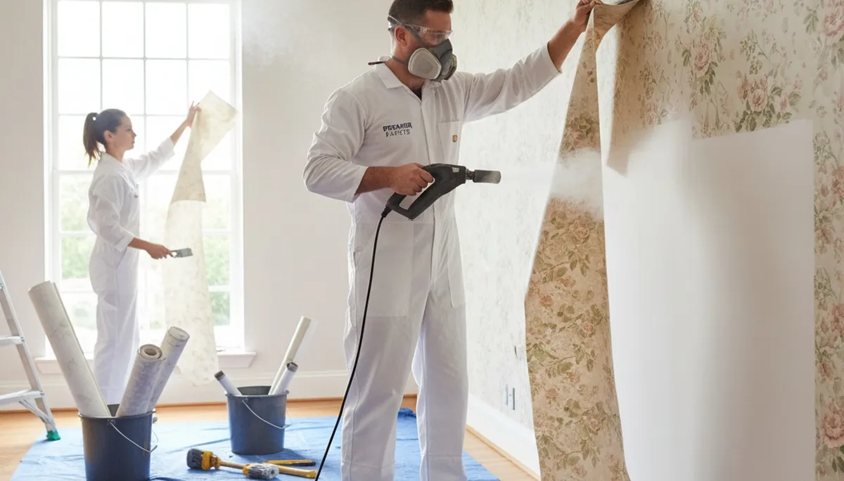 Professional wallpaper removal by expert house painters in Champaign, IL